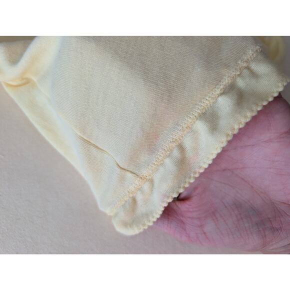 Vintage 80s Carters Carebare Baby Bodysuit Bubble Romper Yellow Eyelet Cottage - Picture 4 of 6